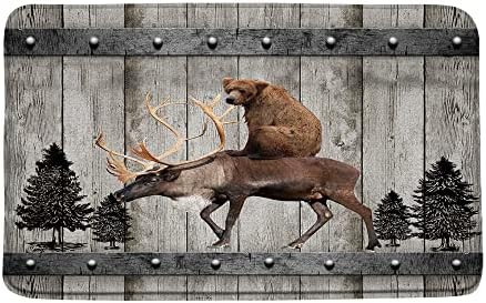 Rustic Bear Bath Mat 16x24 Inch Farmhouse Style