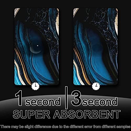 Blue Gold Liquid Marble Bath Mat Rug 16x24 Rectangle
