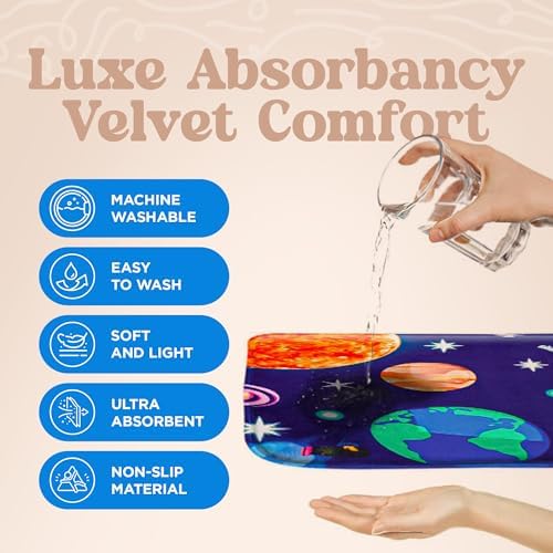 Khelo Kids Space Bath Mat - 17x24 Inch Astronaut Solar System Rug