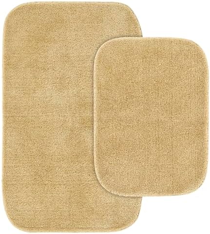 Garland Rug 2 Piece Bath Rug Set - Soft Absorbent Non-Slip