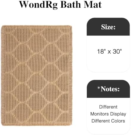 Non Slip Waffle Bath Mat Ultra Soft Quick Dry 18x30