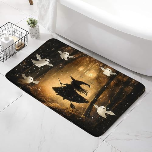 Halloween Witch Ghost Bath Mat - Spooky Decor Rugs