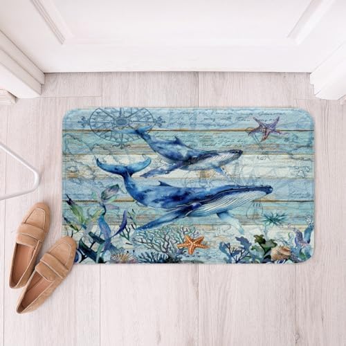 Feelyou Cute Whales Bathroom Rug 16x24 Inch