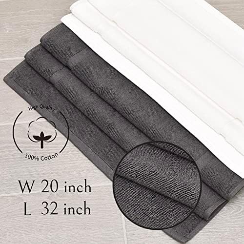 Pacific Linens Bath Mats Set of 2 - White 100 Cotton