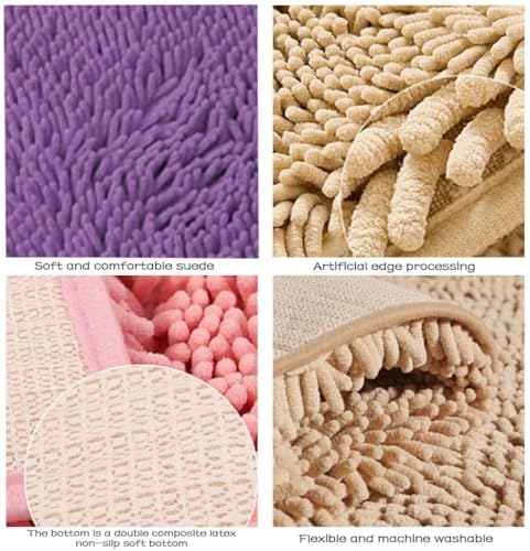 KELINFONG Black Non-Slip Microfiber Bath Mat