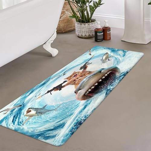 Funny Cat Bath Mat 17X29 Inches Non Slip