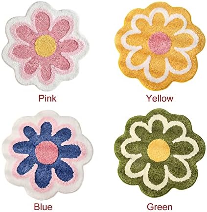 Daisy Flower Bath Mat Non-Slip Washable Bath Rug for Home