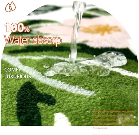 Green Leaf Bath Mat with Anti-Slip Design