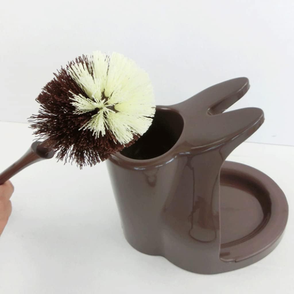 SUREK Soft Floor Toilet Brush with Reusable Holder