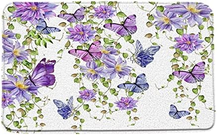 RDRUVA Abstract Tropical Leaves Bath Rug Set