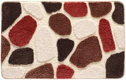 Befocus Red Pebble Stone Bath Rug 2031