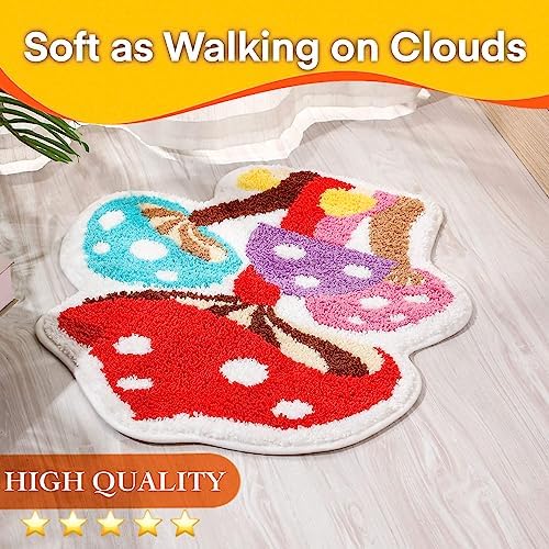 Mushroom Bathroom Rug - Non-Slip Soft and Absorbent