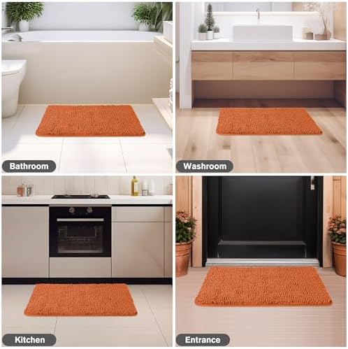 PureSwan Burnt Orange Bath Mat - 17 x 24