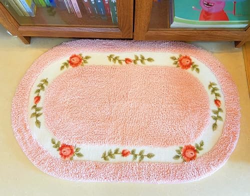 Sytian Nice Rose Flower Bath Rug - Pink 157 X 236 Oval