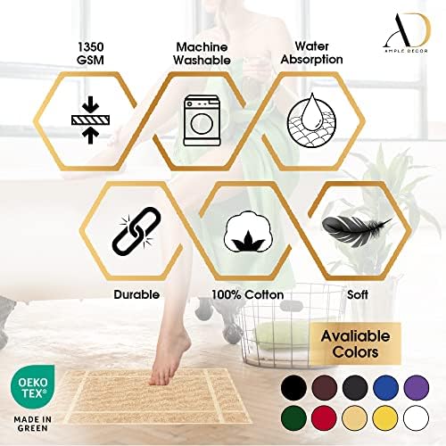 Ample Decor Thick Cotton Bath Mats Set of 2