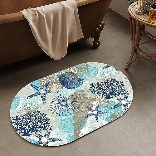 ZHUZHISHAN Quick Drying Bathroom Mat with Non-Slip Rubber Bottom