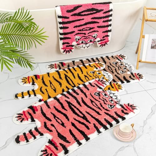 Seek4comfortable Cute Tiger Bath Mat Non Slip Plush