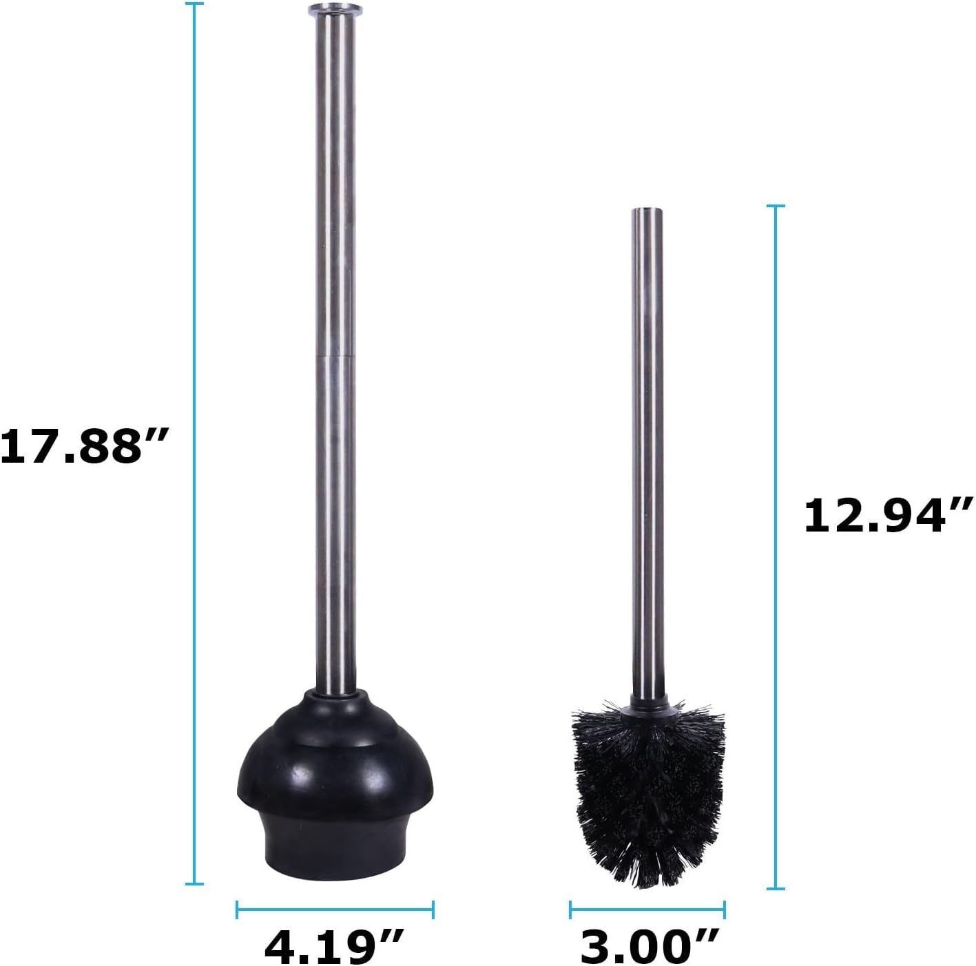 Blue Donuts Toilet Brush and Plunger Set with Holder