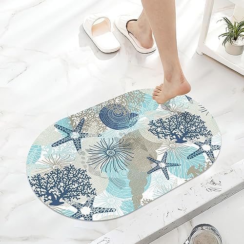 ZHUZHISHAN Quick Drying Bathroom Mat with Non-Slip Rubber Bottom