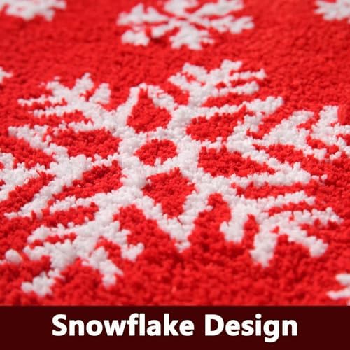 Whoohoohome Christmas Snowflake Bath Mat 32x20 Inches