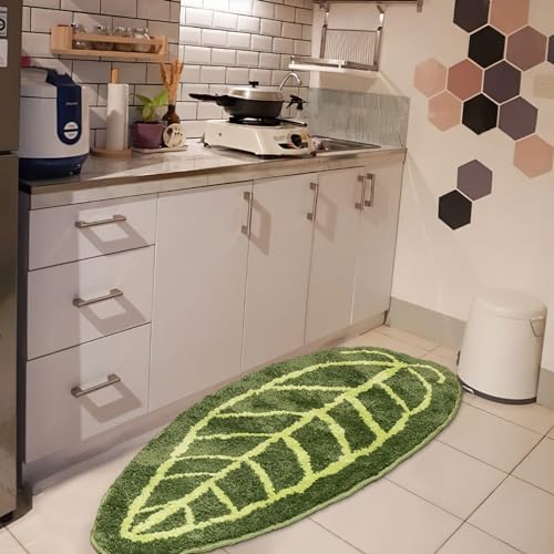Sisher Green Leaf Bath Mat 46x18