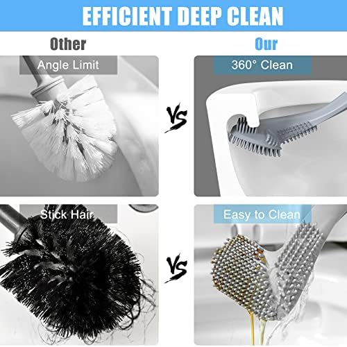 Homgaty Golf Head Toilet Brush 360 Clean Wall Mounted 2 Pack