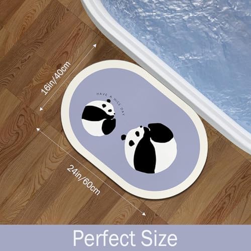 Milnnie Panda Bath Rug 16x24 Non-Slip Absorbent Mat
