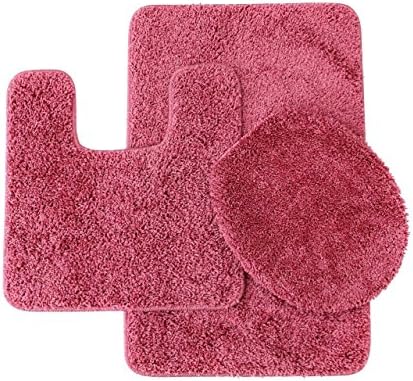BH Home Linen 3 Piece Spa Collection Rug Set Rose