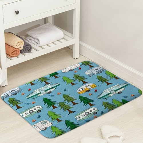 JAWO Camper Bath Mat 16X24 Non-Slip Microfiber