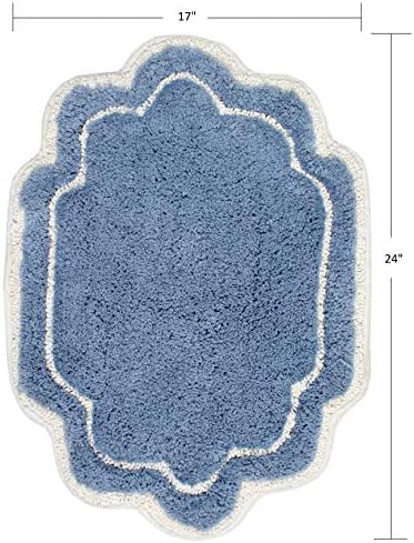 Home Weavers Allure Blue Cotton Bath Rug 17Lx24W