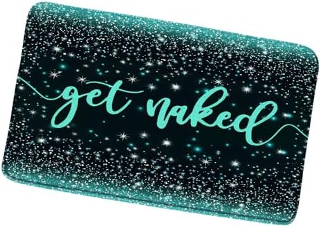 Teal Bath Mat with Funny Art Words