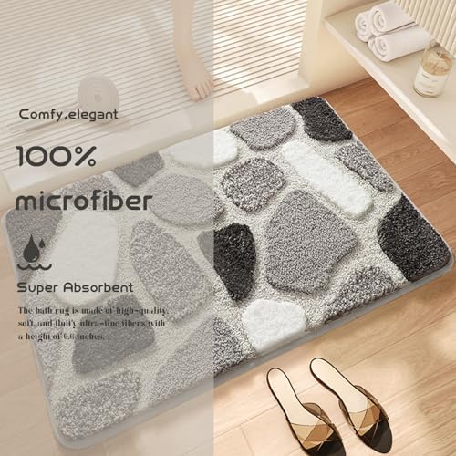 Befocus Red Pebble Stone Bath Mat