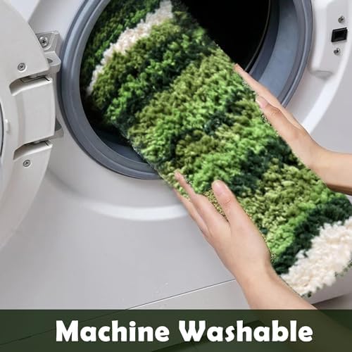 ZSHIFANG Cactus Rug 43x19 Green Microfiber Bath Mat for Bedroom and Bathroom
