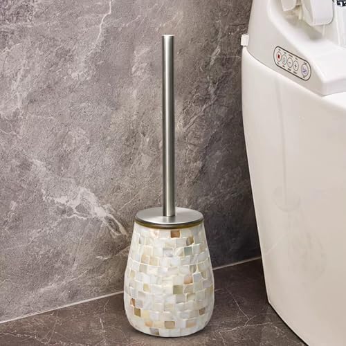 WDHODEC Natural Shell Toilet Brush and Holder Set