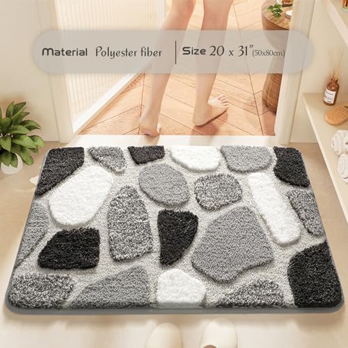 Befocus Red Pebble Stone Bath Mat