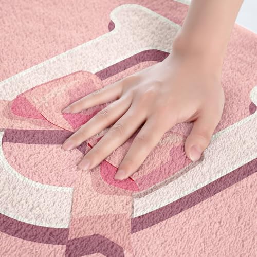 Jejeloiu Kawaii Pink Bow Bath Mats 16x24