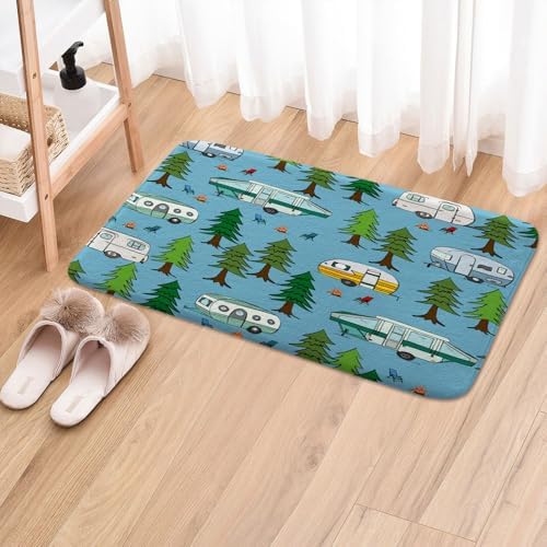 JAWO Camper Bath Mat 16X24 Non-Slip Microfiber