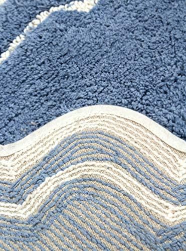 Home Weavers Allure Blue Cotton Bath Rug 17Lx24W