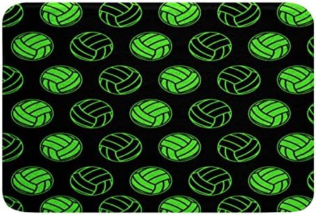 Volleyball Theme Bath Rug 24x16in Green Black