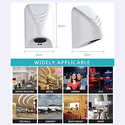 Commercial Touchless Hand Dryer 1250W White ABS Eco-Friendly