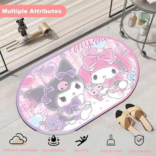 Anime Cartoon Bath Mat 40x60cm Quick Dry