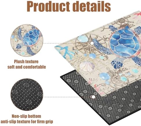 COSHARKLY Sea Turtle Bath Mat 17x30 Inch