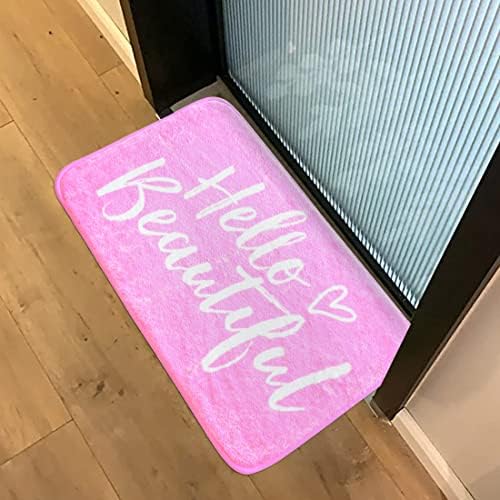 Planzo Hello Beautiful Bath Plush Rug 24x16 Pink