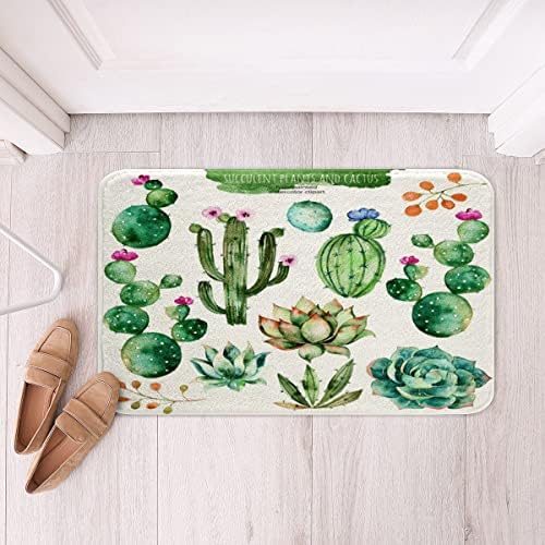 Feelyou Cactus Bath Rug 16x24 Inch Boho Design 1