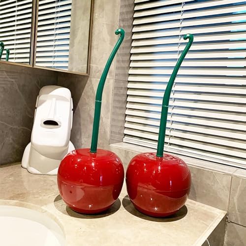 DRAMLOR Cherry Toilet Brush and Holder Set
