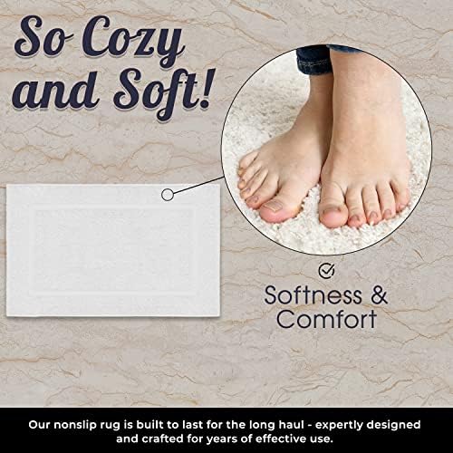 Pacific Linens Bath Mats Set of 2 - White 100 Cotton