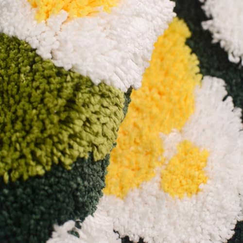 USTIDE Cute Green Floral Bath Mat 157x236 Inches