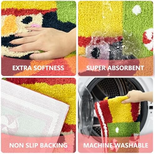 Christmas Bath Mat with Nutcracker Design 20x30 in Red