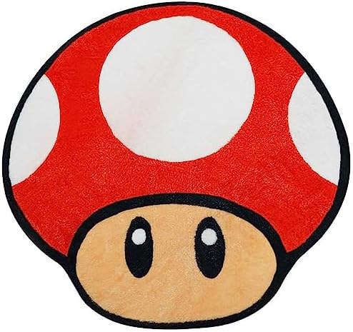 Faptoena Red Mushroom Bath Mat for Kids