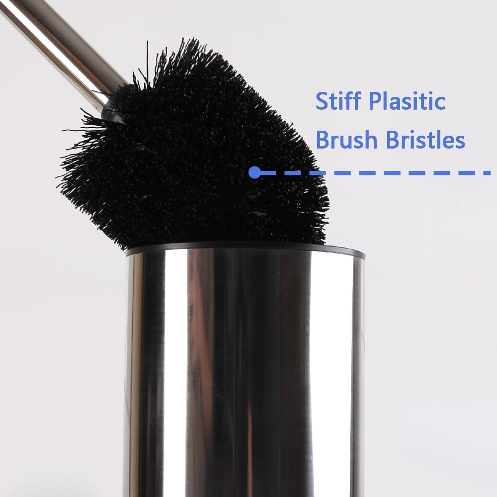Loyled Toilet Brush with Holder 360 Deep Clean Anti-Drip Stainless Steel
